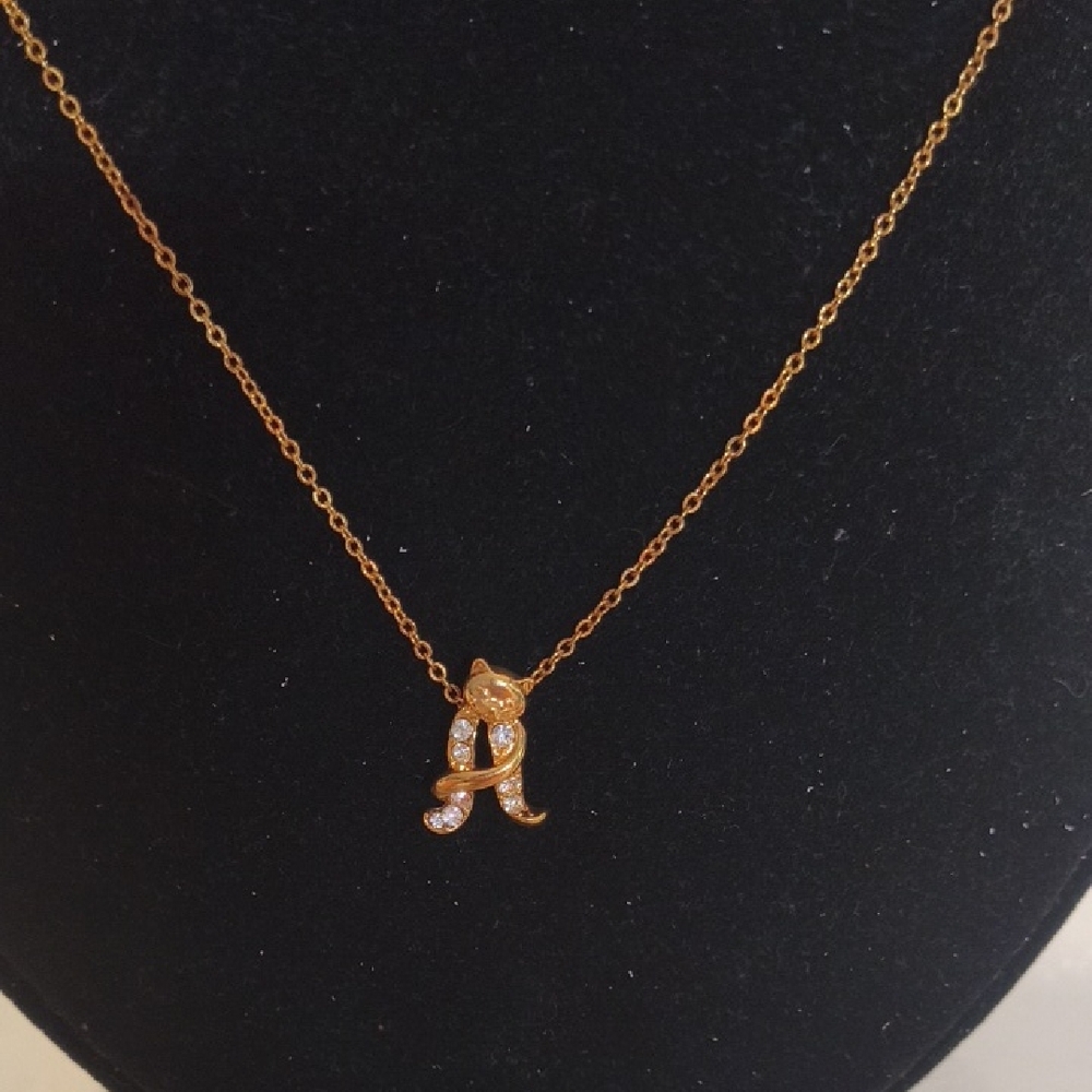 Avon Gold Initial Pendant Necklace